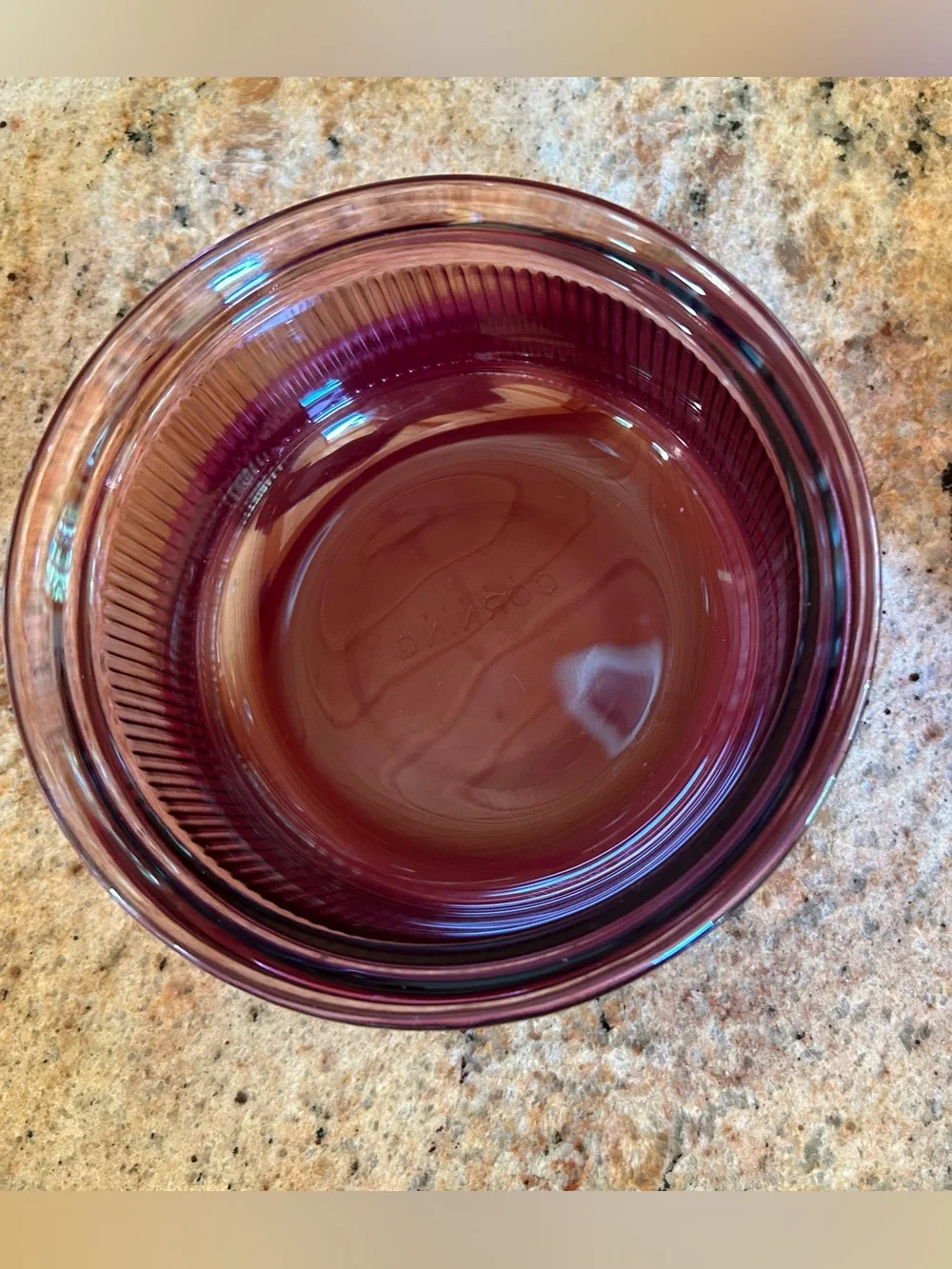 Pyrex Cranberry Visions Glass Food Storage w/lids Round C-16-B 1 pint & 7210 3C.